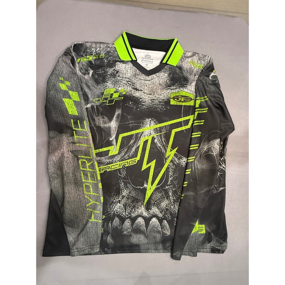 JT Racing USA Honda Hyperlite Shuffle GSX 2.0 Motocross Jersey Skull Neon Mens M